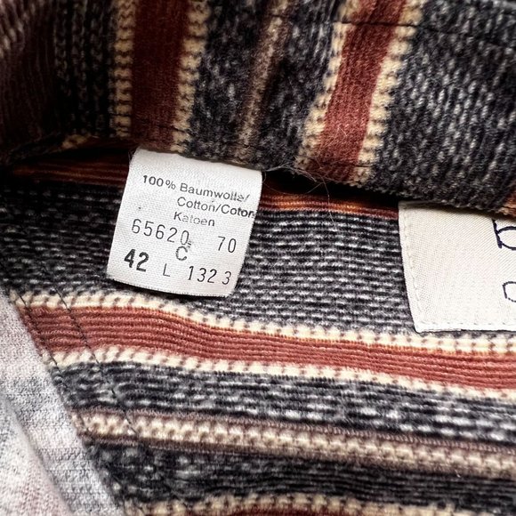 Vintage CASA MODA Mens  Shirt Size 42 Large Brown Flannel - Picture 8 of 9